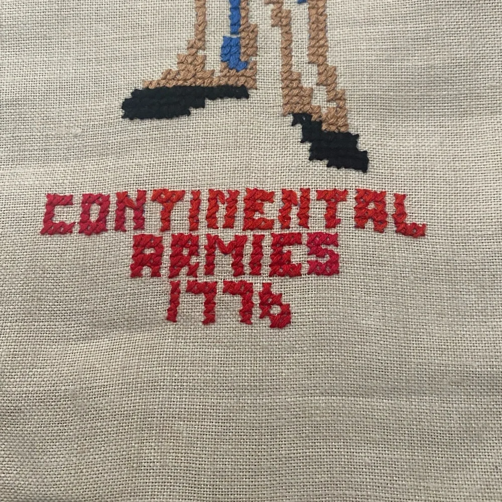 Handmade Cross Stitch Sampler - Continental Armies 1776